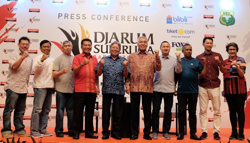 Usai konfrensi pers Djarum Superliga Badminton 2019, Kamis (31/1).