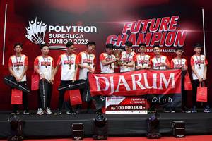 PB Djarum juara beregu putra U17 Polytron Superliga Junior 2023 (Djarum Badminton)