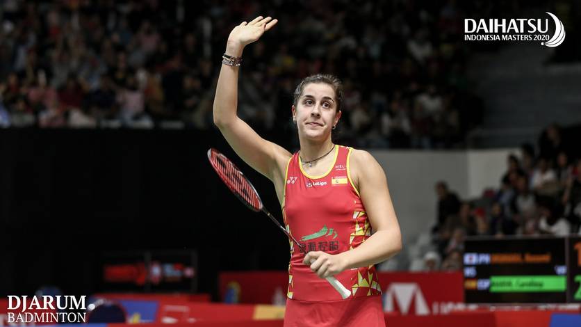 Selebrasi Carolina Marin (Spanyol).