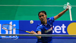 Gregoria Mariska Tunjung (Mutiara Cardinal) menyambut pengembalian.