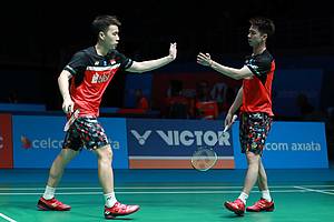 Kekompakan Kevin Sanjaya Sukamuljo/Marcus Fernaldi Gideon (Indonesia).