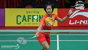 Putri Kusuma Wardani (PB Exist) bersiap menyambut pengembalian.