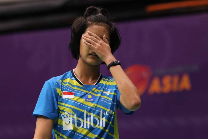 Ekspresi kekecewaan Putri Kusuma Wardani (Indonesia).