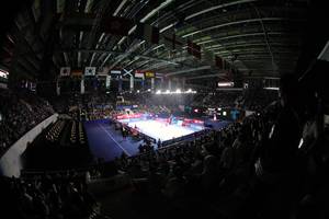 Suasana partai final Indonesia Open 2022 di Istora Gelora Bung Karno, Senayan, Jakarta (Djarum Badminton)