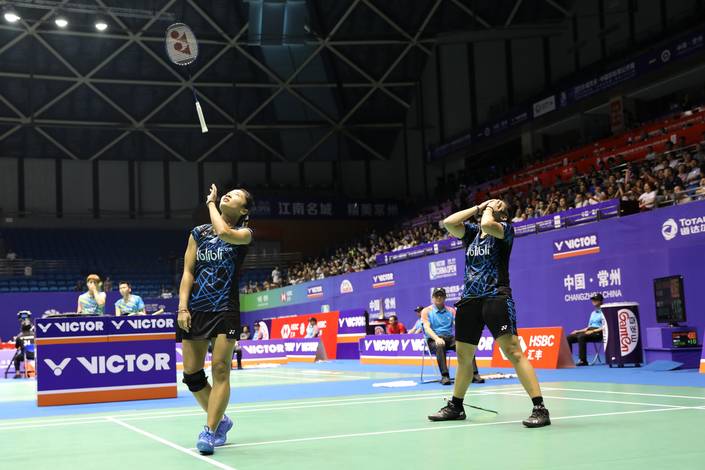 Ekspresi kekecewaan Anggia Shitta Awanda/Ni Ketut Mahadewi Istarani.