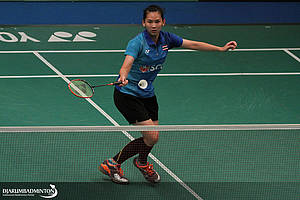 Pornpawee Chochuwong (Thailand) bersiap menyambut pengembalian.