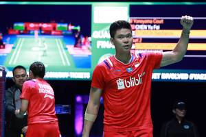 Praveen Jordan/Melati Daeva Oktavianti (Indonesia) saat berlaga di ajang All England 2020 BWF World Tour Super 1000, Maret lalu.