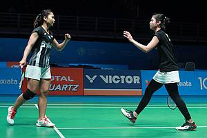 Selebrasi Ni Ketut Mahadewi Istarani/ Rizki Amelia Pradipta (Indonesia).