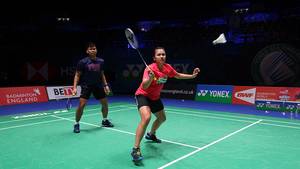 Praveen Jordan/Melati Daeva Oktavianti (Indonesia) saat menjalani sesi latihan. (Foto: PP PBSI)