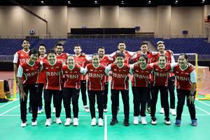 Tim bulu tangkis Indonesia pada BAMTC 2023 (Humas PP PBSI)