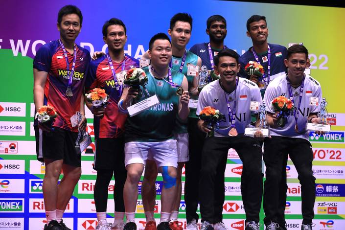 Podium Ganda Putra Kejuaraan Dunia 2022 (Humas PP PBSI)