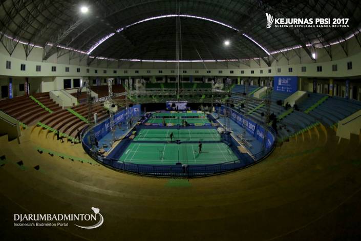 Suasana GOR Sahabudin, Pangkalpinang, Bangka Belitung.