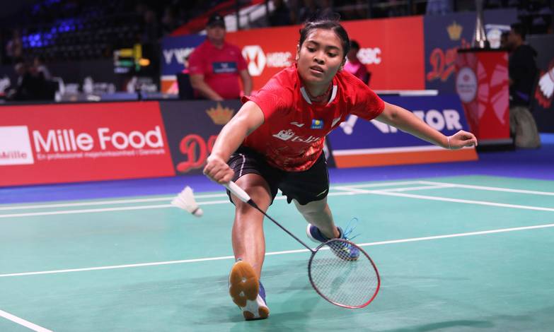 Gregoria Mariska Tunjung menyambut pengembalian.