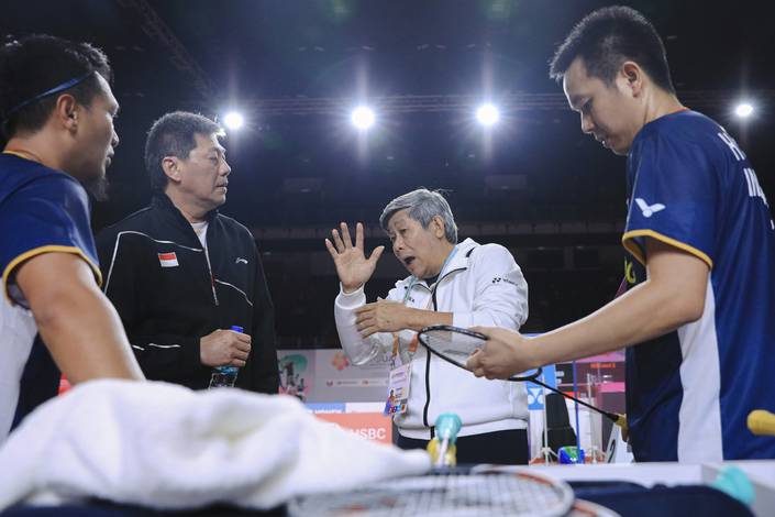 Mohammad Ahsan, Aryono Miranat, Herry IP, & Hendra Setiawan (Humas PP PBSI)