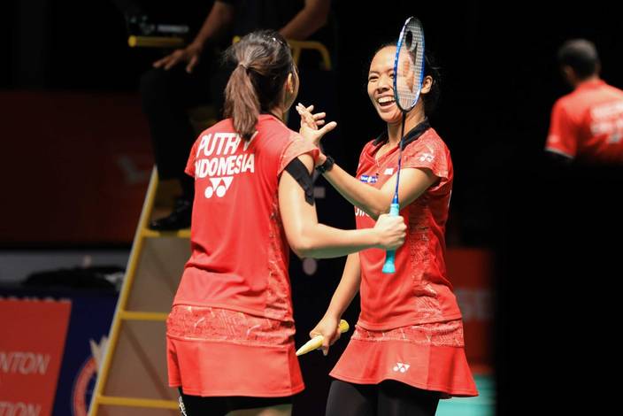 Della Destiara Haris/Virny Putri saat tampil di Malaysia Masters 2019 BWF World Tour Super 500, pekan lalu.