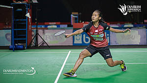 Desima Aqmar Syarafina (Tiket.com Champion) menyambut pengembalian.