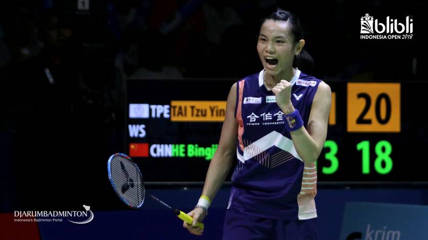 Selebrasi kemenangan Tai Tzu Ying (Taiwan).