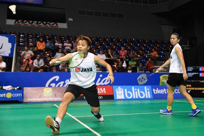 Greysia Polii/Apriyani Rahayu (Jaya Raya) menyambut pengembalian.