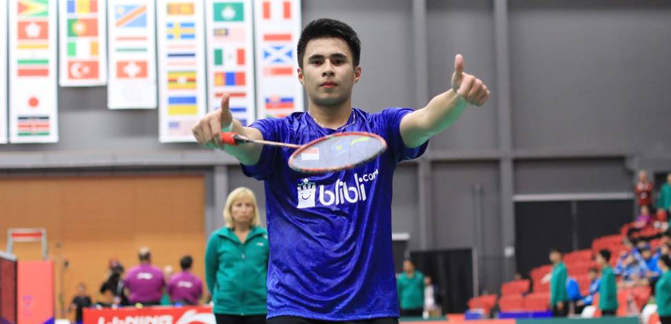 Selebrasi Ikhsan Leonardo Imanuel Rumbay saat berhasil menyumbangkan poin untuk Indonesia.