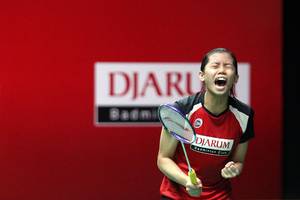 Selebrasi kemenangan Ruzana.