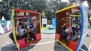 Suasana arena makan di Blibli Indonesia Open 2019.