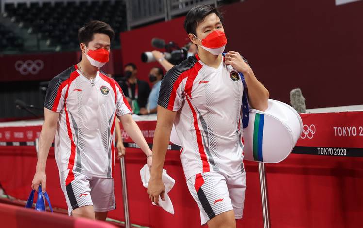 Ganda putra Indonesia nomor satu dunia, Kevin Sanjaya Sukamuljo/Marcus Fernaldi Gideon harus terhenti di babak perempat final Olimpiade Tokyo 2020. (Foto: BADMINTONPHOTO - Yves Lacroix)