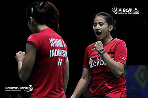 Anggia Shita Awanda (kanan) siap bersaing di Djarum Sirkuit Nasional Li-ning Sumatera Selatan Open 2019.