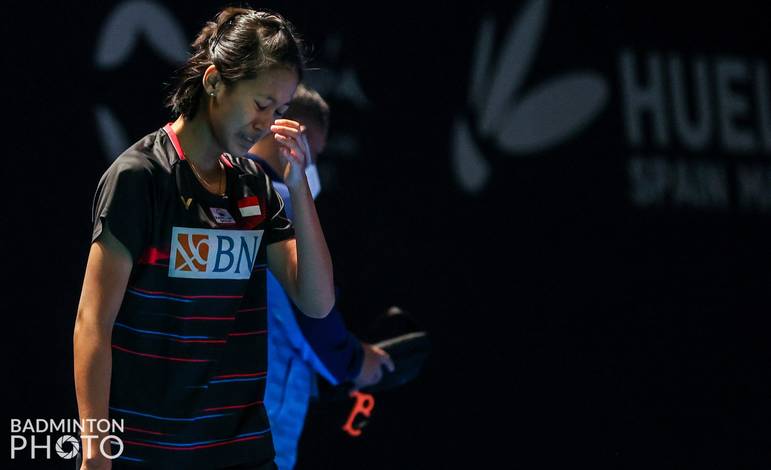 Ekspresi Putri Kusuma Wardani (Indonesia). (Foto: BADMINTONPHOTO - Raphael Sachetat)