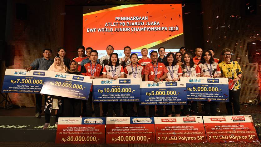 Djarum Foundation Guyur Bonus Peraih Medali WJC 2018 (Photo: PB Djarum)