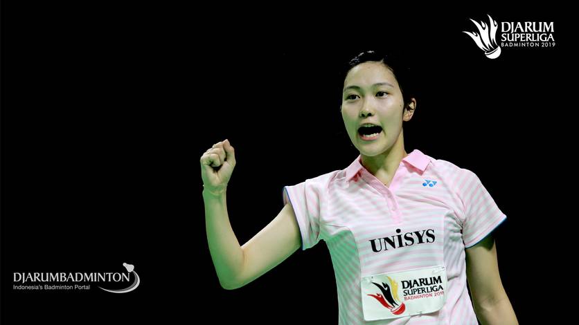 Selebrasi kemenangan Kie Nakanishi (Saishunkan Nihon Unisys).