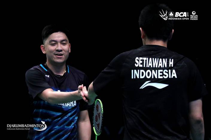 Eks ganda putra Malaysia, Tan Boon Heong saat berpasangan dengan Hendra Setiawan.