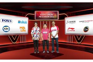 Sesi foto bersama usai jumpa pers Audisi Umum PB Djarum 2022 (Dok. PB Djarum)