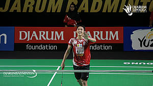 Jonatan Christie (Indonesia) saat tampil di ajang Djarum Superliga Badminton 2019.