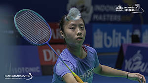 Yeo Jia Min (Singapura) saat melakukan sesi latihan di GOR Ken Arok, Senin (30/9).