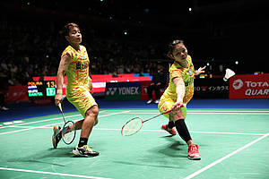 Greysia Polii/Apriyani Rahayu menyambut pengembalian.