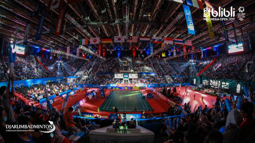 Suasana gelaran Blibli Indonesia Open 2019 BWF World Tour Super 1000.