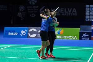 Selebrasi kemenangan Yulfira Barkah/Febby Valencia Dwijayanti Gani (Indonesia). (Foto: Badminton Spain)