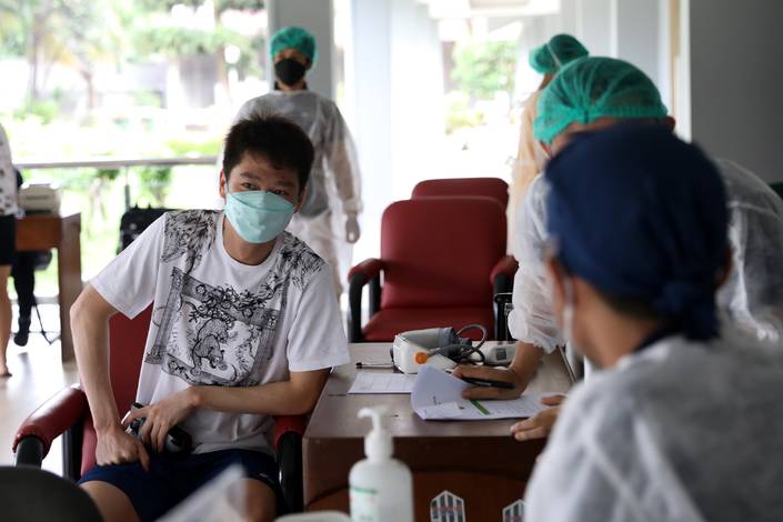 Kevin Sanjaya Sukamuljo mengikuti tes di PBSI (Humas PP PBSI)