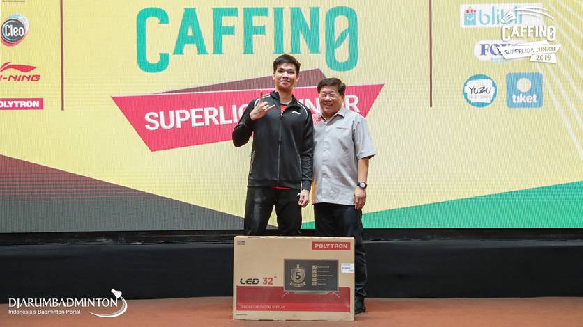 Daniel Marthin (PB Djarum Kudus) pemain terbaik Caffino Superliga Junior 2019.