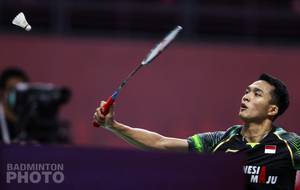 Tunggal putra Indonesia, Jonatan Christie menyambut pengembalian. (Copyright: Badmintonphoto | Courtesy of BWF)