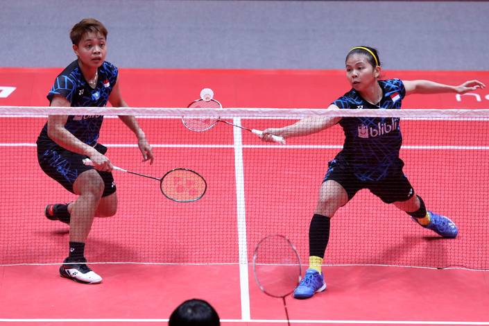 Greysia Polii/Apriyani Rahayu menyambut pengembalian.