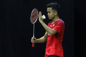Anthony Sinisuka Ginting lolos ke semifinal Mola TV PBSI Home Tournamen.