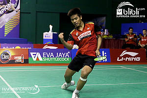 Selebrasi kemenangan Syabda Perkasa Belawa (PB Djarum Kudus).