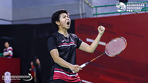 Selebrasi kemenangan Yulia Yosephine Susanto (Sumatera Utara).