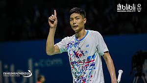 Selebrasi Chou Tien Chen (Taiwan).