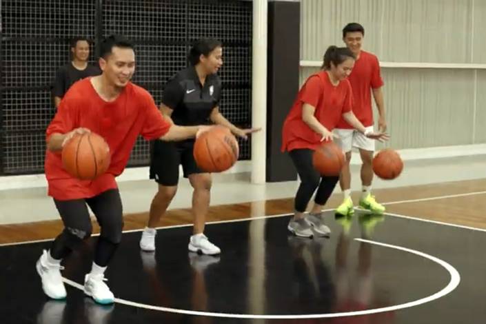 Mohammad Ahsan & Melati Daeva Oktavianti (Tangkapan Layar Akun YouTube Jr. NBA Asia)