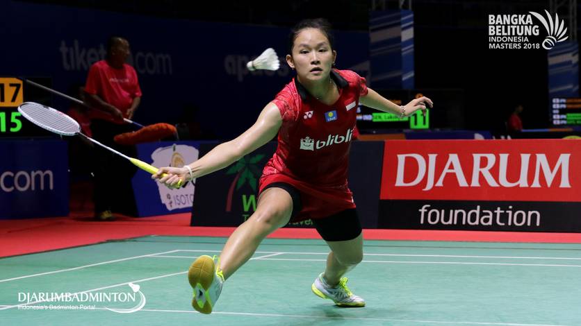 Ruselli Hartawan saat tampil di ajang Bangka Belitung Indonesia Masters 2018 BWF Tour Super 100.