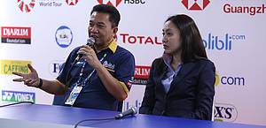 Ketua Panitia Pelaksana Blibli Indonesia Open 2019, Achmad Budiharto (kiri) dan Head of Event Project BWF, Koh Wa Cheng.