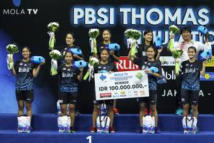 Tim Uber Garuda Pelatnas saat menjuarai Simulasi Piala Thomas & Uber 2020. (Foto: PP PBSI)