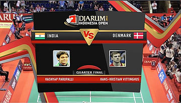 Kasyap Parupalli (india) VS Hans-Kristian Vittinghus (Denmark) Mens Single Quarter Final Djarum Indonesia Open Super Series Priemer 2012